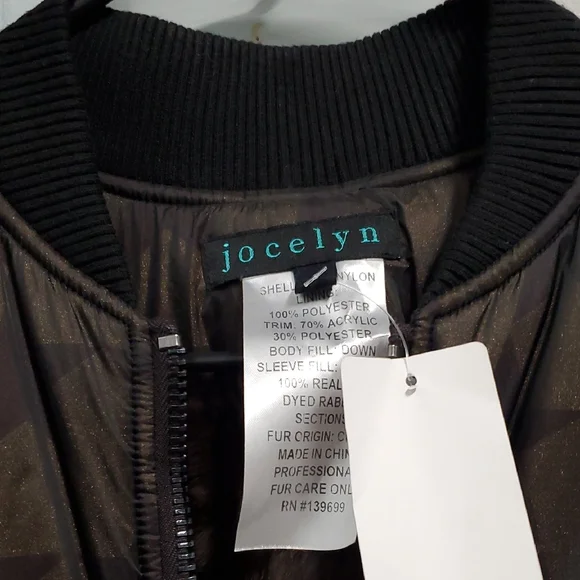 Sz S NwT $595 Jocelyn Fur Lined Brown Bomber Jacket With Cool Hardware